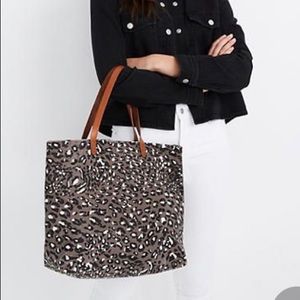 Madewell Animal print canvas tote bag satchel